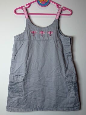 Y2K Dragonfly Girls Khaki Style Gray Dress 6/6X Girls